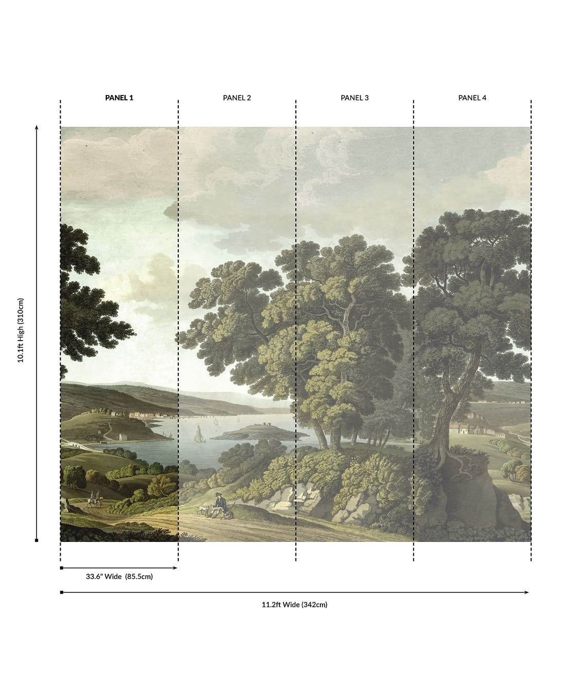 English Landscape Grasscloth Mural - Image 5