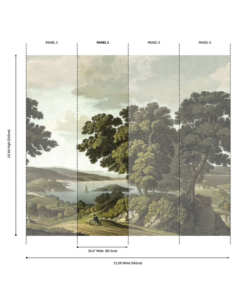 English Landscape Grasscloth Mural - Image 6