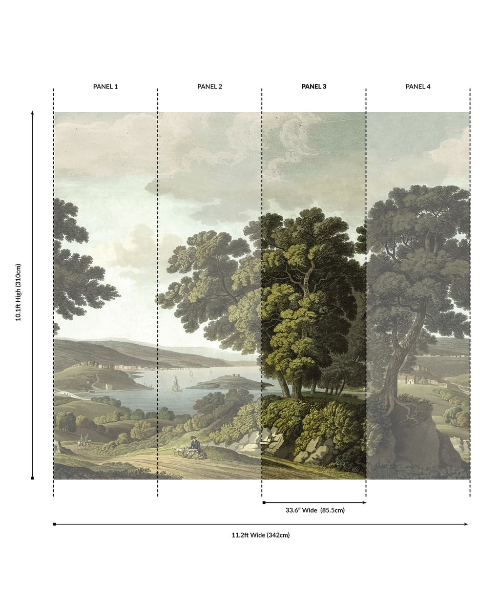 English Landscape Grasscloth Mural - Image 7