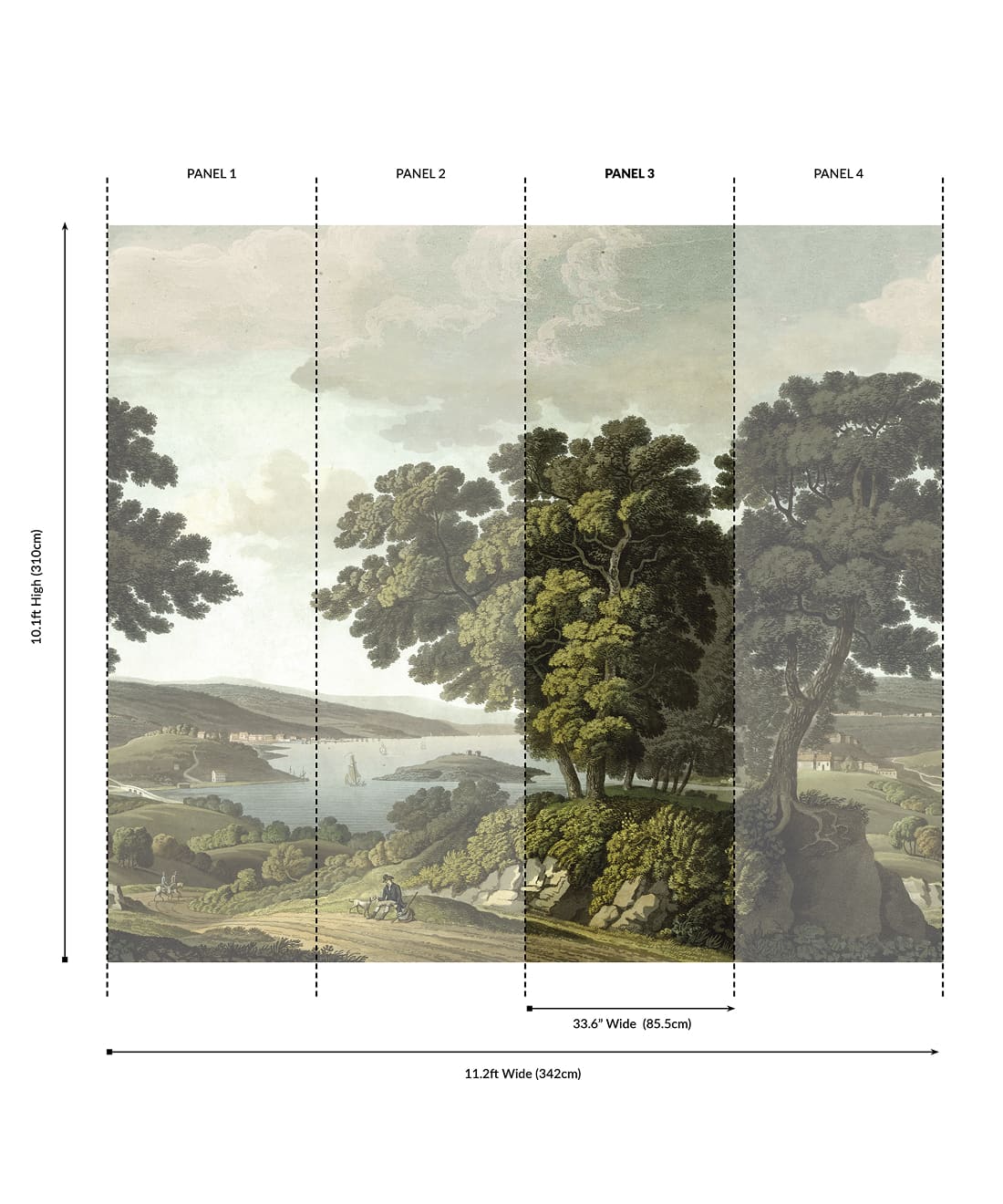 English Landscape Grasscloth Mural - Image 7