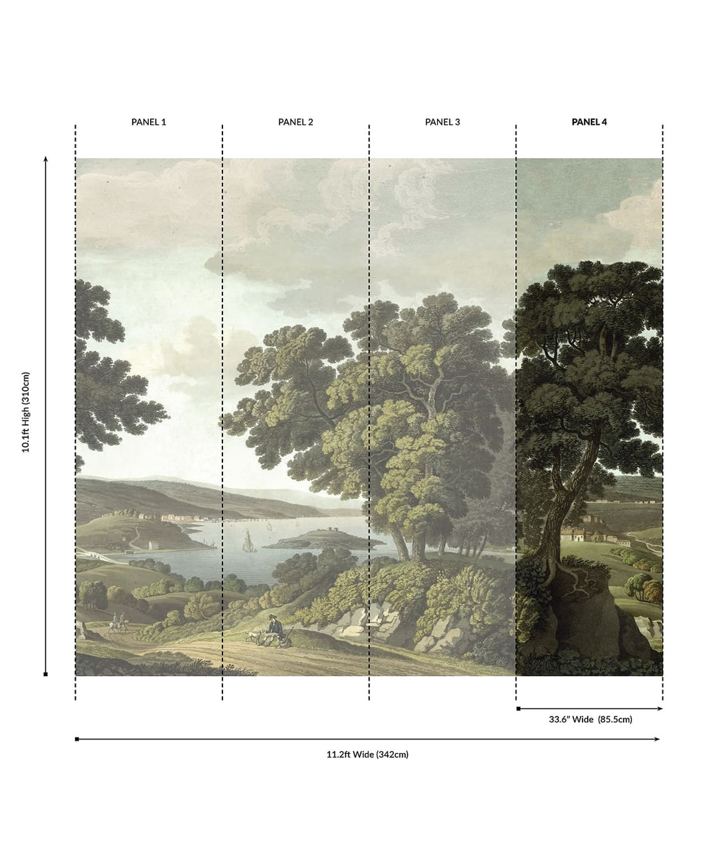 English Landscape Grasscloth Mural - Image 8