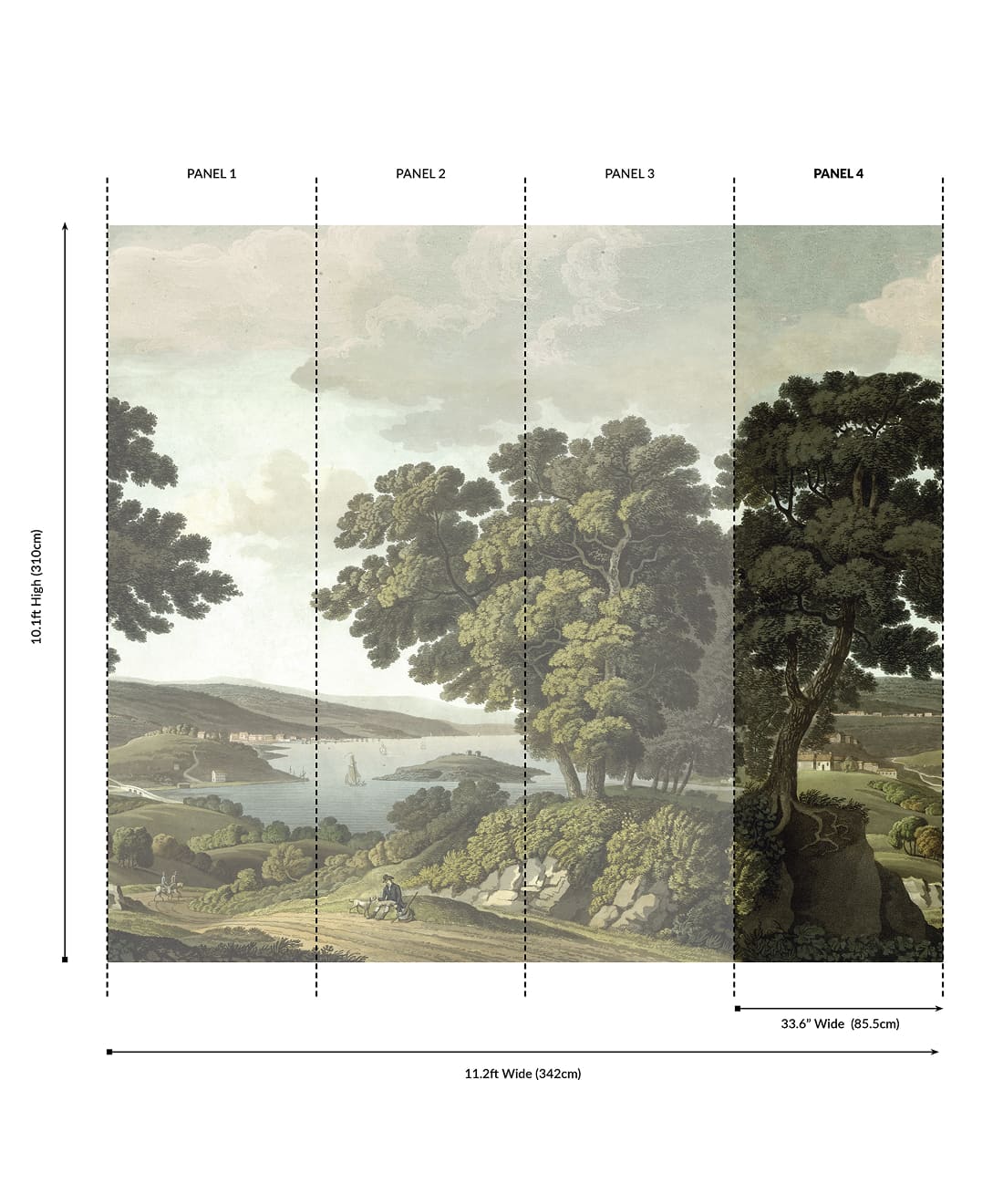 English Landscape Grasscloth Mural - Image 8