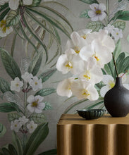 Load image into Gallery viewer, Hibiscus At Double Bay Grasscloth Wallpaper - Colorway: Beige - Swatch