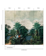 Load image into Gallery viewer, Palm Landscape Grasscloth Mural - Image 4