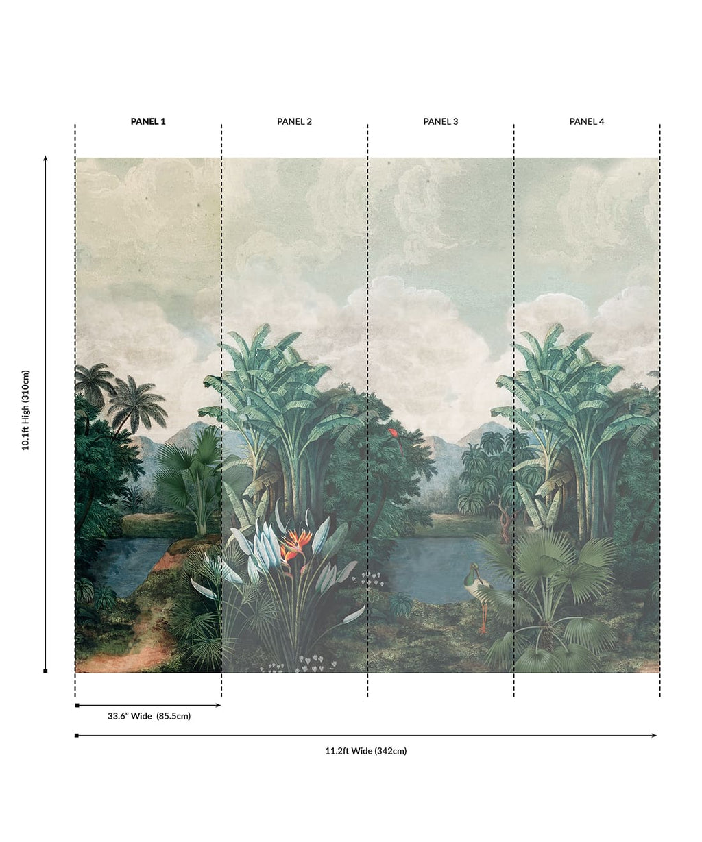 Palm Landscape Grasscloth Mural - Image 5