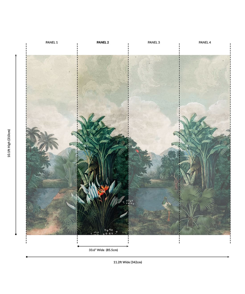 Palm Landscape Grasscloth Mural - Image 6