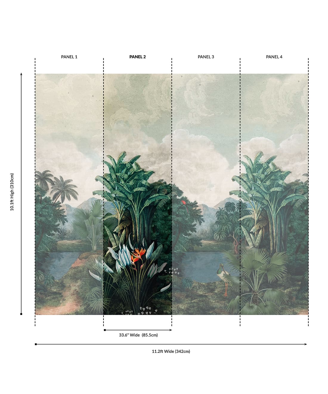 Palm Landscape Grasscloth Mural - Image 6