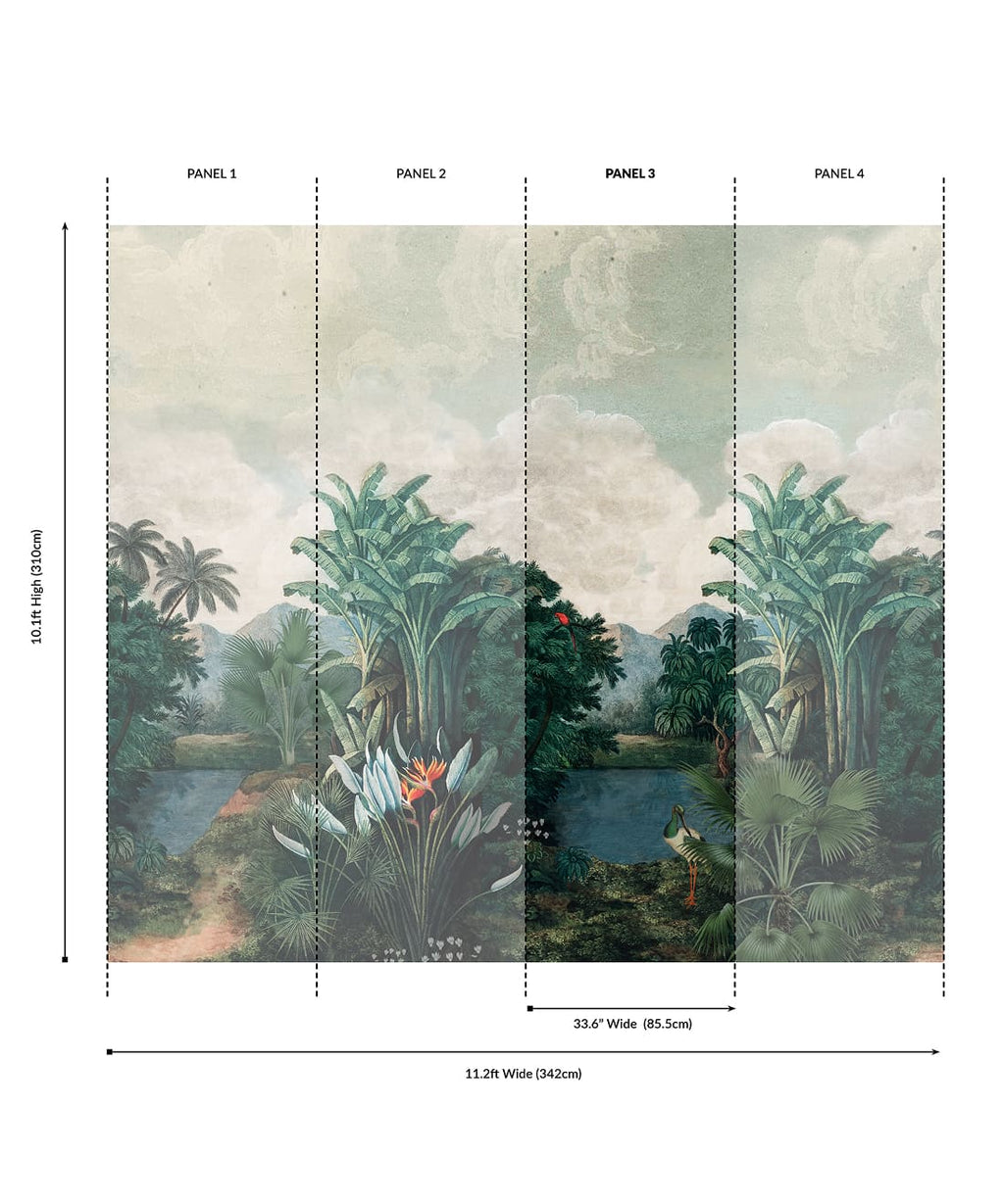Palm Landscape Grasscloth Mural - Image 7