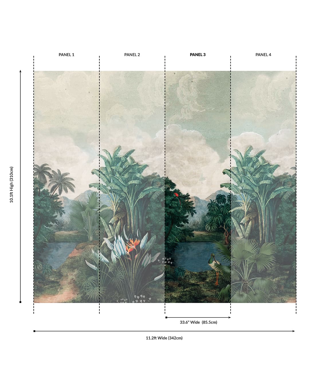 Palm Landscape Grasscloth Mural - Image 7