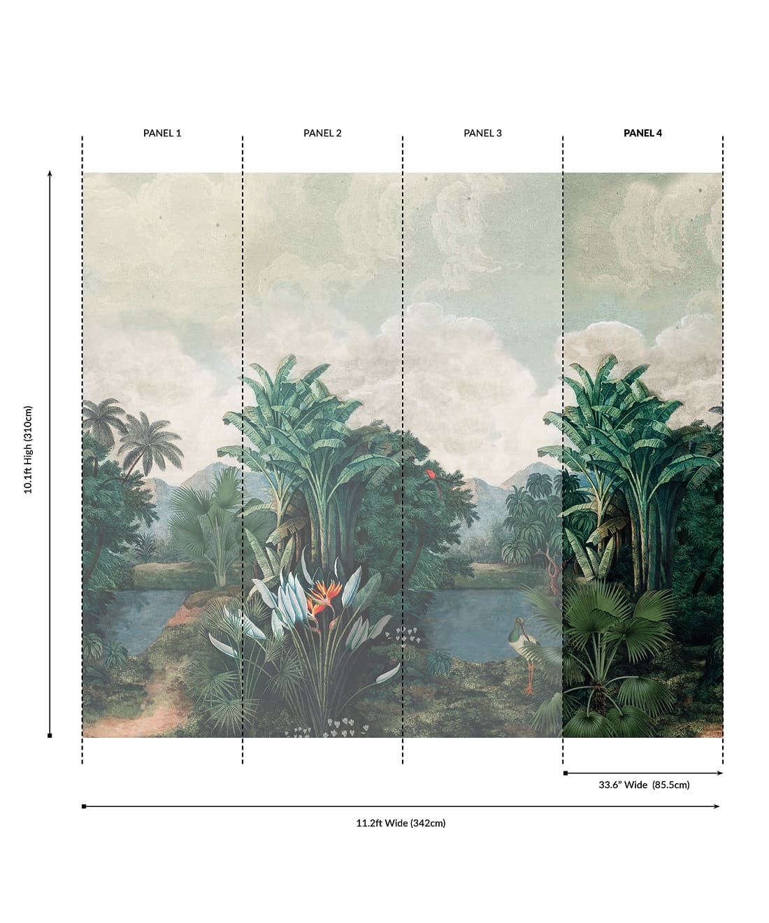 Palm Landscape Grasscloth Mural - Image 8