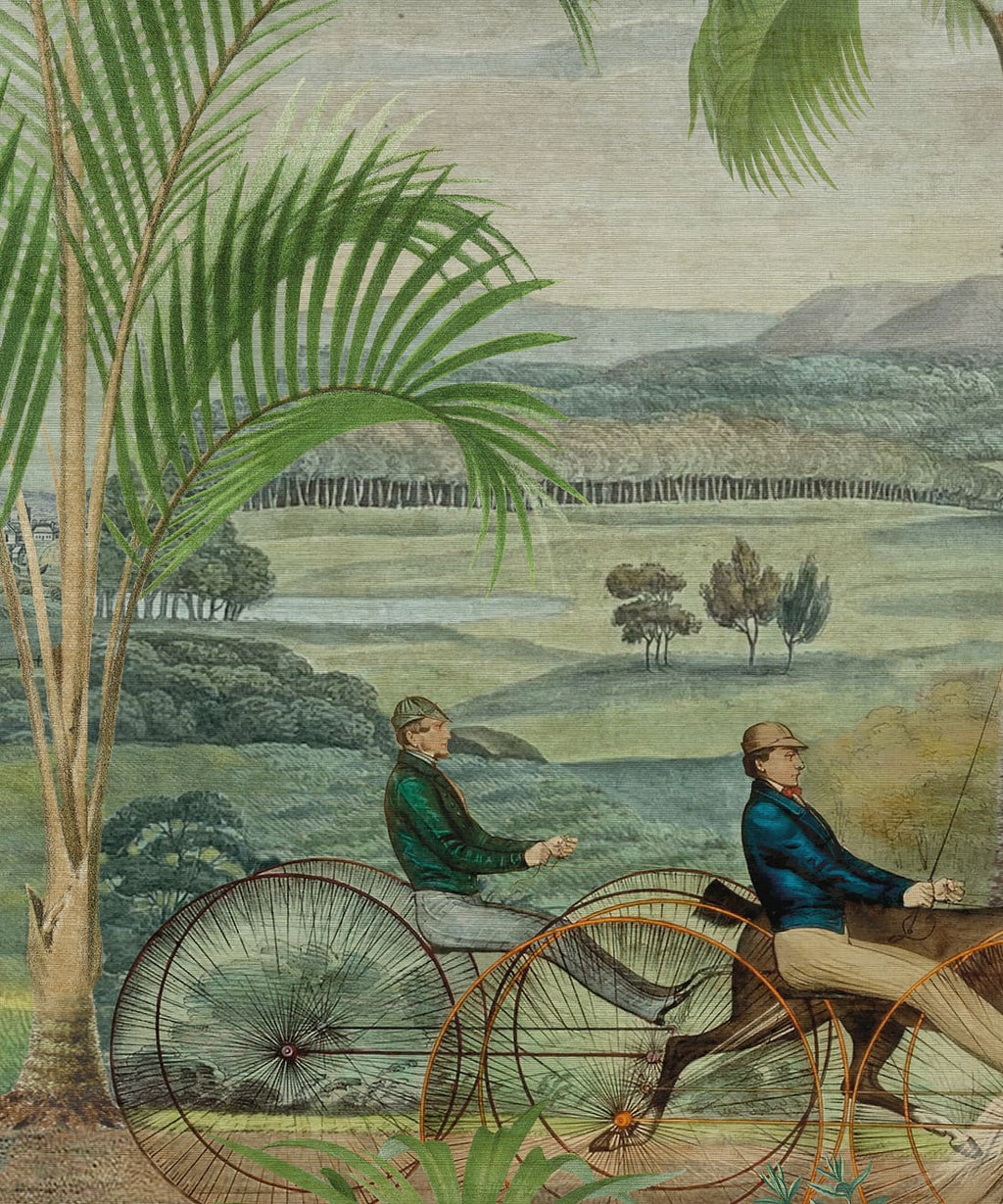 The Race at Hyde Park Grasscloth Mural - Image 3