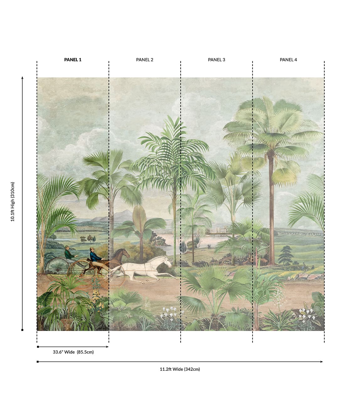 The Race at Hyde Park Grasscloth Mural - Image 5