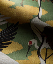 Load image into Gallery viewer, Cranes Grasscloth Wallpaper - Colorway: Midori - Rich Traditions Collection - Swatch
