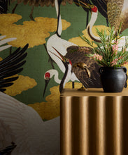Load image into Gallery viewer, Cranes Grasscloth Wallpaper - Colorway: Midori - Rich Traditions Collection - Insitu