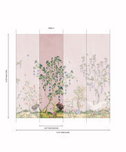 Load image into Gallery viewer, Oriental Garden Grasscloth Wallpaper - Garden Party - Grasscloth - Colorway: Coral