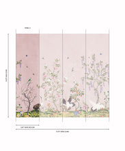 Load image into Gallery viewer, Oriental Garden Grasscloth Wallpaper - Garden Party - Grasscloth - Colorway: Coral