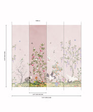 Load image into Gallery viewer, Oriental Garden Grasscloth Wallpaper - Garden Party - Grasscloth - Colorway: Coral