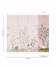 Load image into Gallery viewer, Oriental Garden Grasscloth Wallpaper - Garden Party - Grasscloth - Colorway: Coral