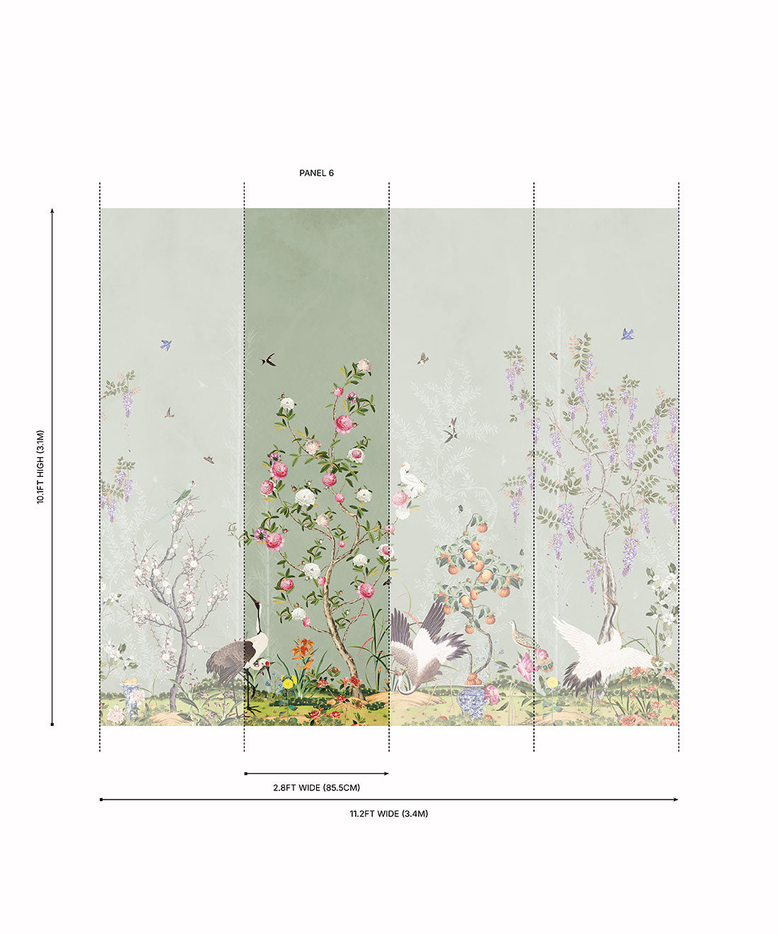 Oriental Garden Grasscloth Mural - Image 21