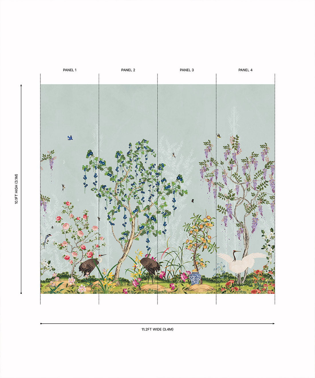 Oriental Garden Grasscloth Mural - Image 36