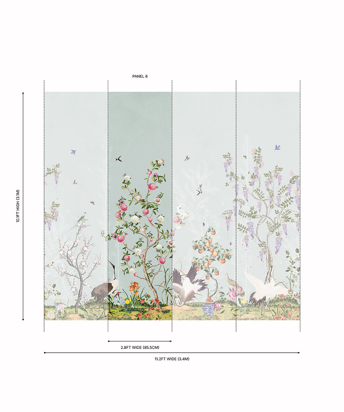 Oriental Garden Grasscloth Mural - Image 43