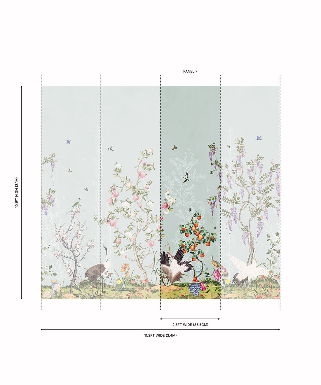 Oriental Garden Grasscloth Mural - Image 44