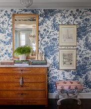 Load image into Gallery viewer, Kathryn Grasscloth Wallpaper - Colourway: Blue - Insitu