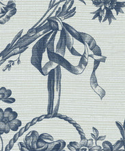 Load image into Gallery viewer, Kathryn Grasscloth Wallpaper - Colourway: Blue - Close Up