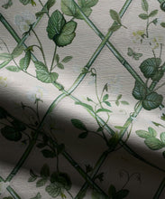 Load image into Gallery viewer, Petite Climbing Sweet Pea Grasscloth Wallpaper - Colorway: Irish Linen - Swatch