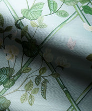 Load image into Gallery viewer, Grande Climbing Sweet Pea Grasscloth Wallpaper - Colorway: Light Provence - Swatch