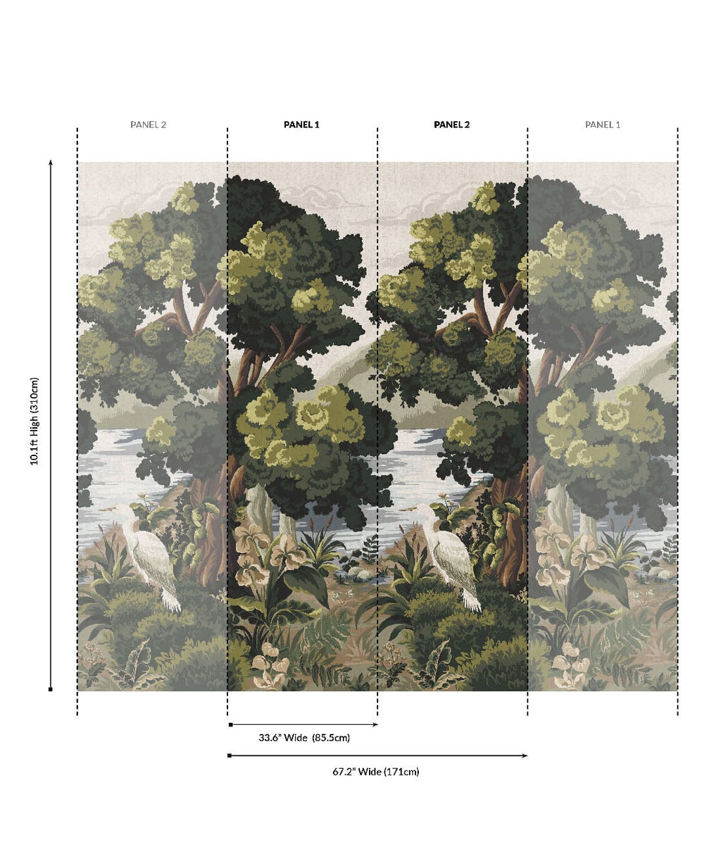 The Glenn Grasscloth Mural - Colorway: Tapestry - Fable Collection by M&K Studios - Panel