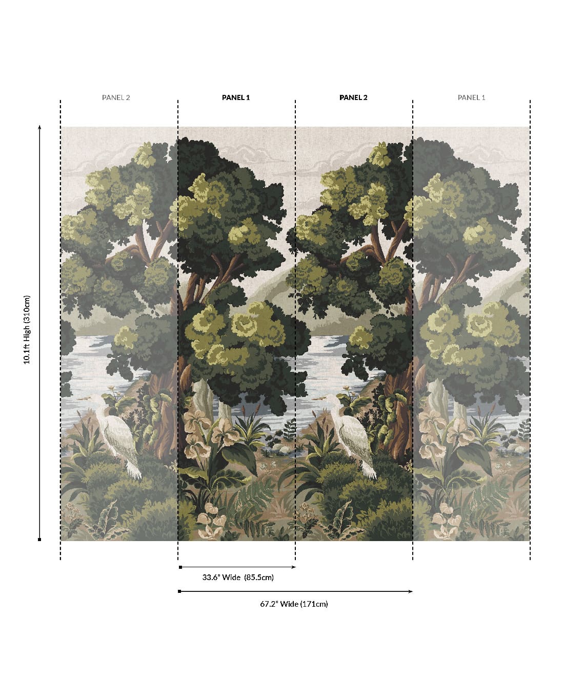 The Glenn Grasscloth Mural - Colorway: Tapestry - Fable Collection by M&K Studios - Panel