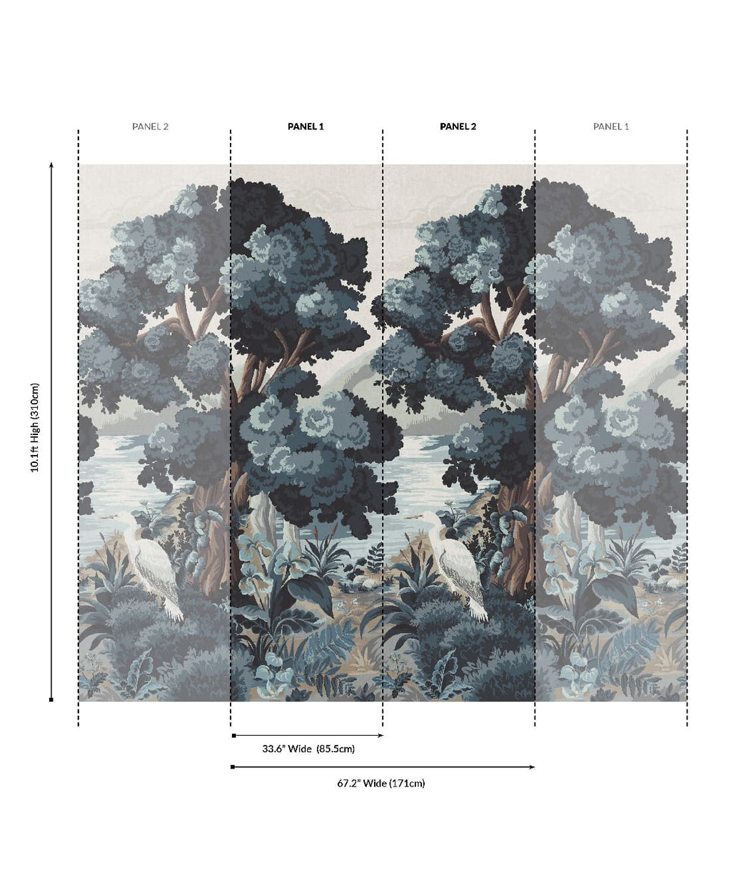 The Glenn Grasscloth Mural - Colorway: Winter - Fable Collection by M&K Studios - Panel