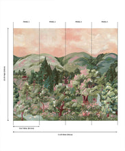 Load image into Gallery viewer, Impasto Meadows Grasscloth Mural - Colourway: Dusky - Panel Diagram