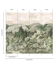 Load image into Gallery viewer, Impasto Meadows Grasscloth Mural - Colourway: Sage - Panel Diagram