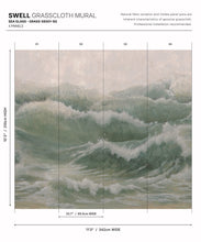 Load image into Gallery viewer, Swell Grasscloth Mural - Colourway: Sea Glass - Diagram