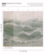 Load image into Gallery viewer, Swell Grasscloth Mural • Sea Glass • Swatch