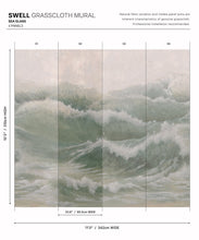Load image into Gallery viewer, Swell Grasscloth Mural • Sea Glass • Swatch