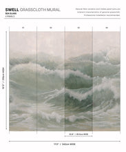 Load image into Gallery viewer, Swell Grasscloth Mural • Sea Glass • Swatch