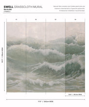 Load image into Gallery viewer, Swell Grasscloth Mural • Sea Glass • Swatch