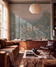 Load image into Gallery viewer, Valewood Grasscloth Mural - Colourway: Eucalyptus - Insitu