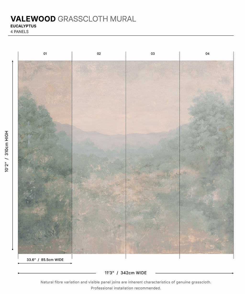 Valewood Grasscloth Mural • Eucalyptus • Swatch
