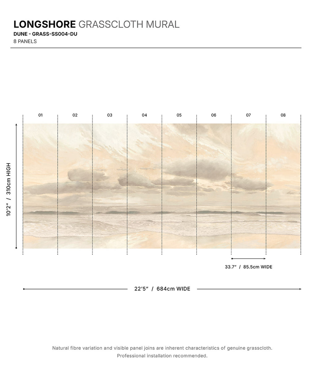 Longshore Grasscloth Mural - Colourway: Dune - Diagram