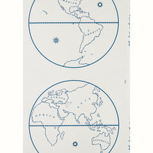 Load image into Gallery viewer, Globe Wallpaper by Peter Dunham - White on Gray
