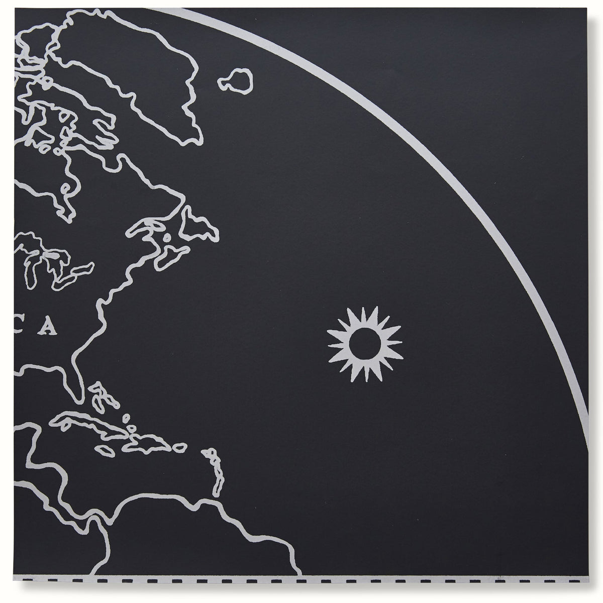 Globe Wallpaper by Peter Dunham - White on Gray