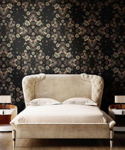 Load image into Gallery viewer, Bees Lace Wallpaper • Black • Insitu
