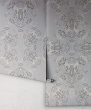 Load image into Gallery viewer, Bees Lace Wallpaper • Grey • Rolls
