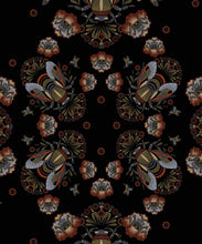 Load image into Gallery viewer, Bees Lace Wallpaper • Midnight • Swatch