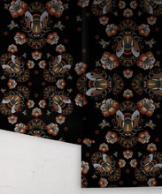 Load image into Gallery viewer, Bees Lace Wallpaper • Midnight • Rolls