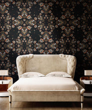 Load image into Gallery viewer, Bees Lace Wallpaper • Midnight • Insitu